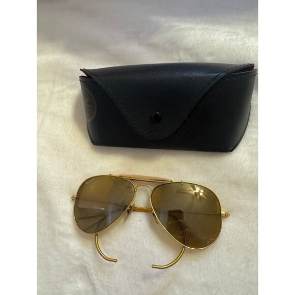 Vintage Ray-Ban USA B&L Diamond Hard Outdoorsman Aviator Gold - Picture 1 of 6